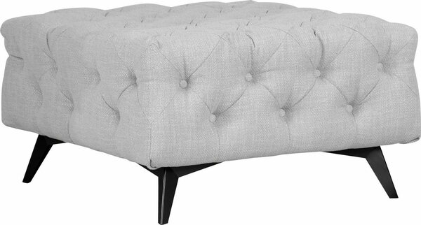 Bild 1 von Leonique Polsterhocker Glynis, aufwändige Knopfheftung, moderne Chesterfield Optik, Fußfarbe wählbar, Grau