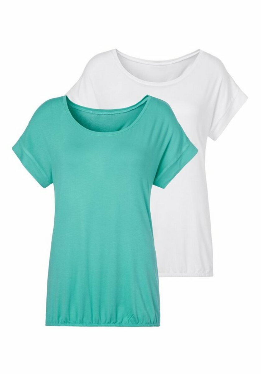Bild 1 von Vivance T-Shirt (2er-Pack) mit elastischem Saumabschluss