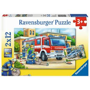 Ravensburger 07574 Puzzle Polizei und Feuerwehr 2 x 12 Teile