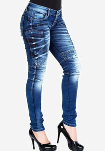 Cipo & Baxx Bequeme Jeans im Biker-Stil in Slim Fit