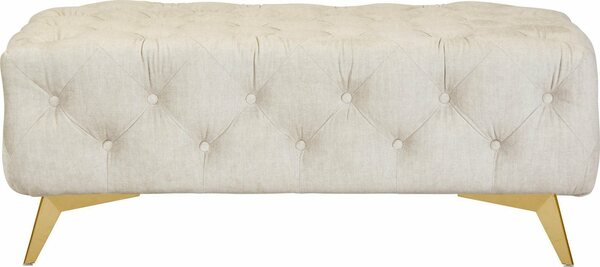 Bild 1 von Leonique Polsterhocker Glynis, aufwändige Knopfheftung, moderne Chesterfield Optik, Fußfarbe wählbar, Beige