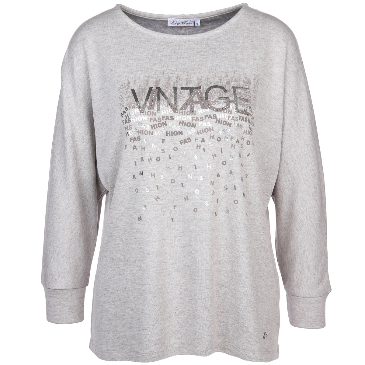 Bild 1 von Damen Shirt mit Glitzerprint und Nieten
                 
                                                        Beige