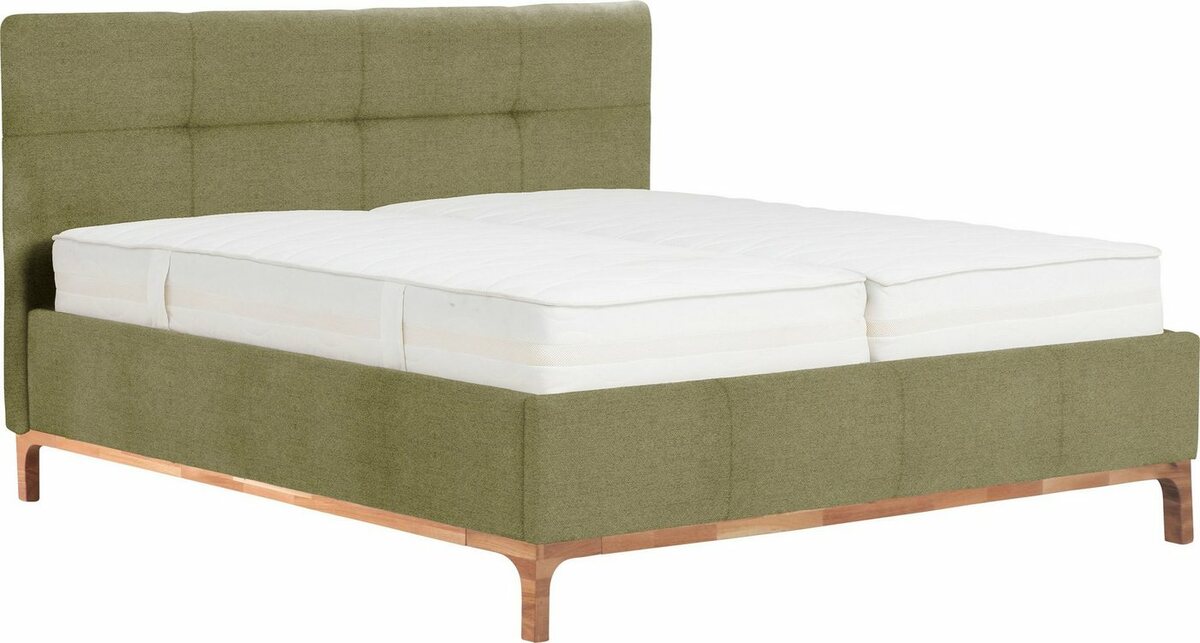 Bild 1 von Leonique Polsterbett Noan, Bettkasten, Lattenrahmen mit Gasdruckfedern, auch mit 7-Zonen-Matratze, Grün