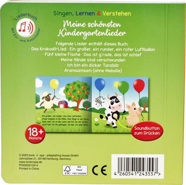Bild 2 von IDEENWELT Soundbuch ,,Meine schönsten Kindergartenlieder''