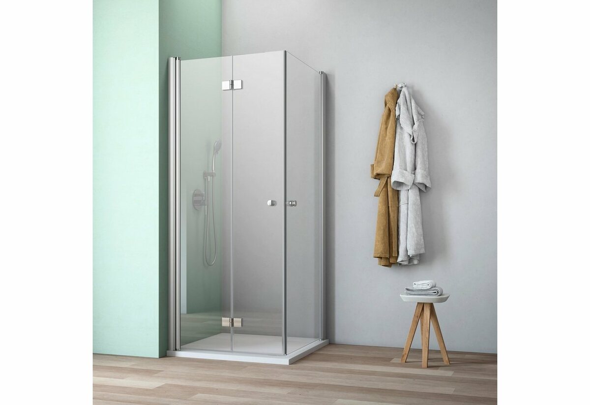 Bild 1 von maw by GEO Eckdusche A-E410, BxT: 90x90 cm, Einscheibensicherheitsglas, ebenerdiger Einbau möglich