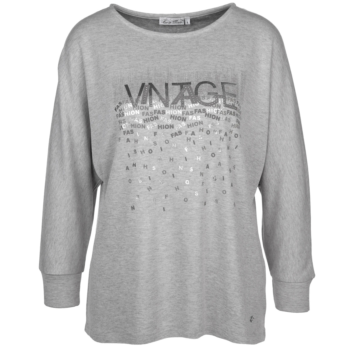 Bild 1 von Damen Shirt mit Glitzerprint und Nieten
                 
                                                        Grau