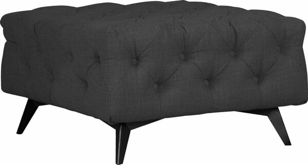 Bild 1 von Leonique Polsterhocker Glynis, aufwändige Knopfheftung, moderne Chesterfield Optik, Fußfarbe wählbar, Grau