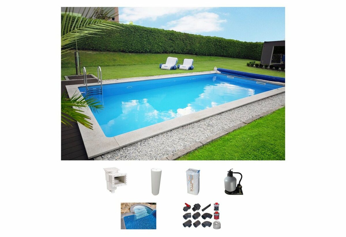 Bild 1 von KWAD Rechteckpool mit Römertreppe (Set)