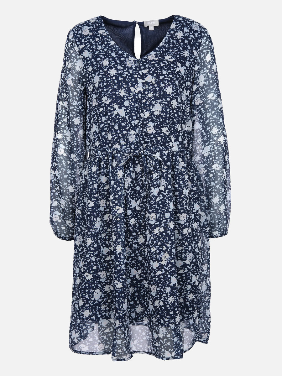 Bild 1 von Damen Chiffonkleid mit V-Ausschnitt
                 
                                                        Blau