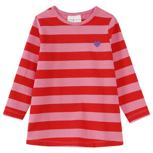 Mädchen Langarmshirt mit Streifen PINK / ROT