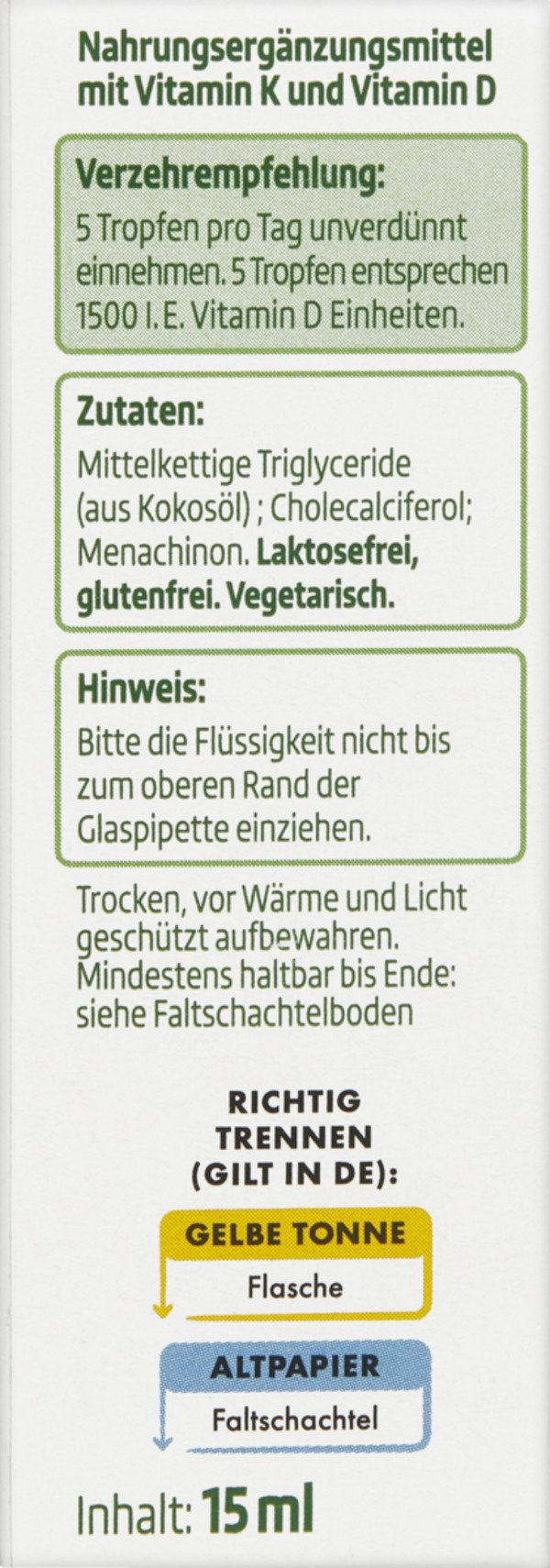 Bild 3 von altapharma D3 + K2 Tropfen