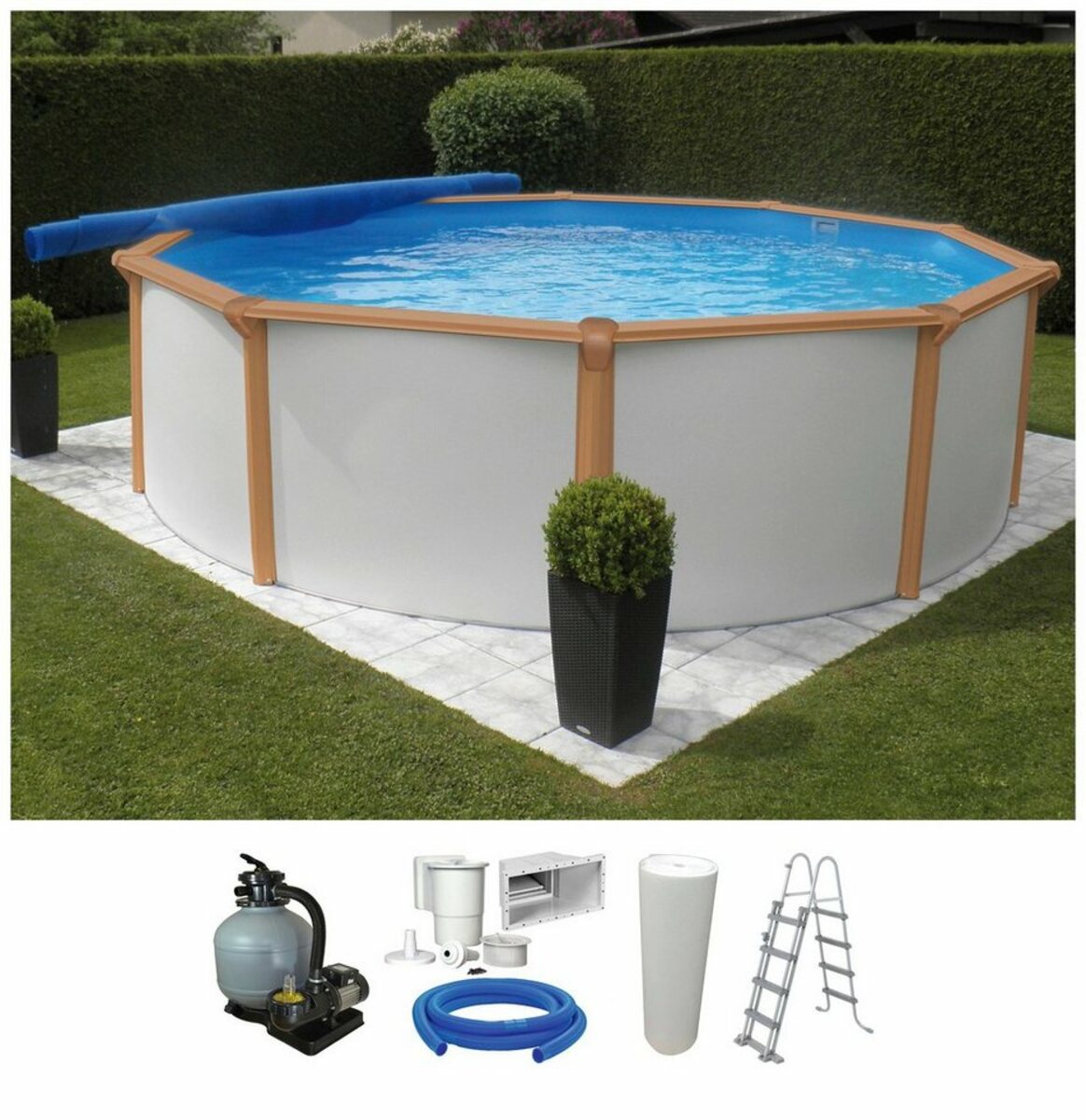 Bild 1 von KWAD Rundpool White Timber (Set, 5-tlg)