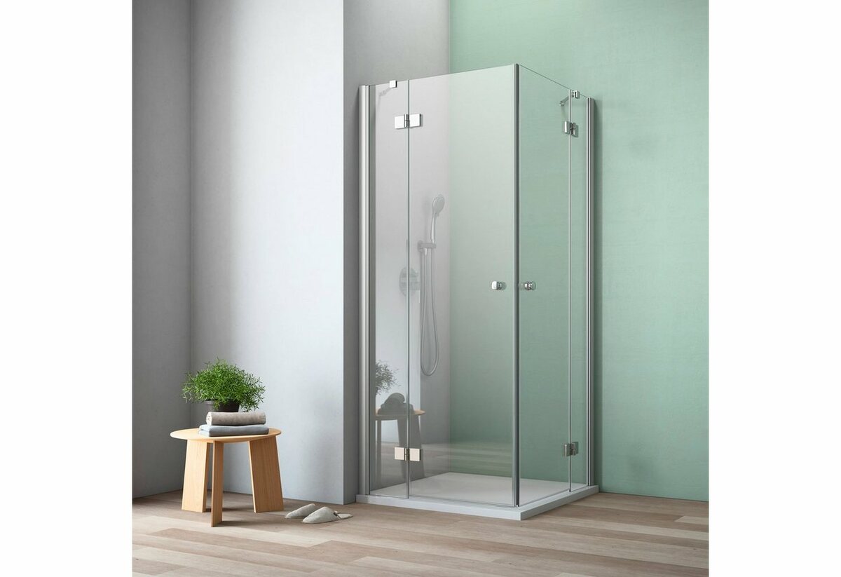 Bild 1 von maw by GEO Eckdusche A-E300, BxT: 90x90 cm, Einscheibensicherheitsglas, ebenerdiger Einbau möglich