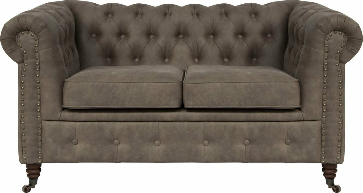 Bild 1 von Home affaire Chesterfield-Sofa Aarburg, aufwändige Knopfheftung und Ziernägel im Chesterfield-Design, Grau