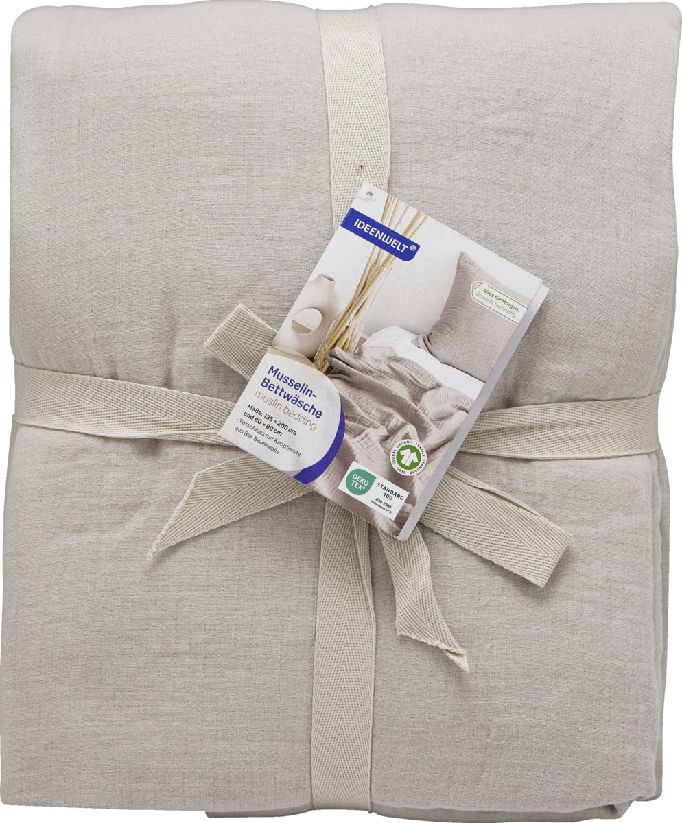 Bild 1 von IDEENWELT Musselin-Bettwäsche