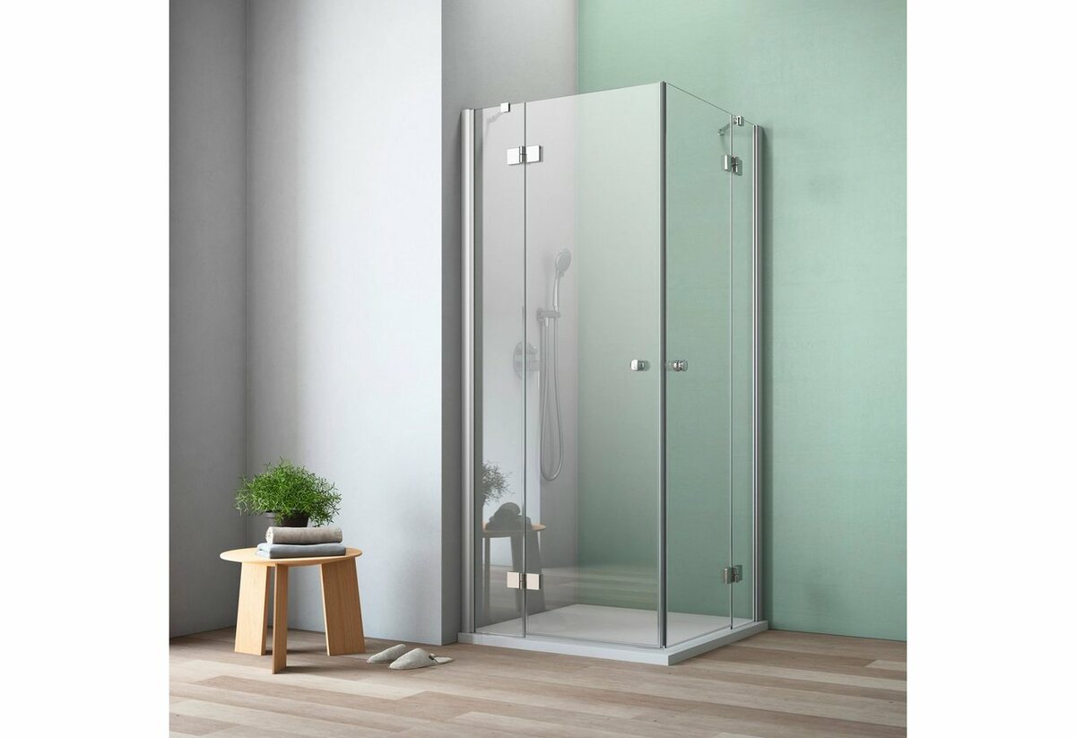 Bild 1 von maw by GEO Eckdusche A-E300, BxT: 100x100 cm, Einscheibensicherheitsglas, ebenerdiger Einbau möglich