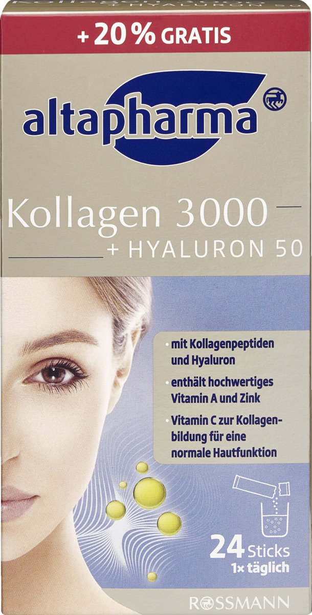 Bild 1 von altapharma Kollagen 3000 + Hyaluron 50 Sticks
