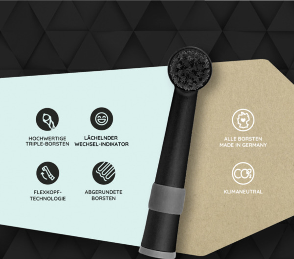 Bild 4 von happybrush Aufsteckbürsten ECO R2 all Black