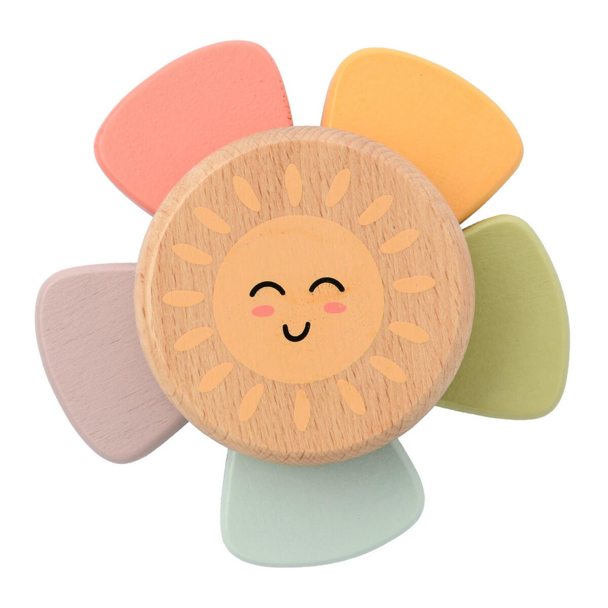 Bild 1 von Holzrassel mit Sonnen-Motiv NATUR / BUNT