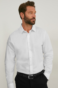C&A Businesshemd-Slim Fit-Kent-bügelleicht, Weiß, Größe: XS