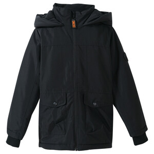 Jungen Winterjacke mit Kapuze SCHWARZ