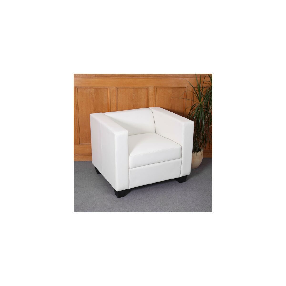 Bild 1 von Sessel Loungesessel Lille ~ Kunstleder, weiß