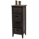 Bild 1 von Kommode H18, Schubladenschrank Schrank, 4 Schubladen, 74x30x25cm Shabby-Look Vintage ~ grau-braun