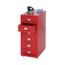 Bild 1 von Rollcontainer Preston T851, Schubladenschrank Stahlschrank, 69x28x41cm 6 Schubladen ~ rot