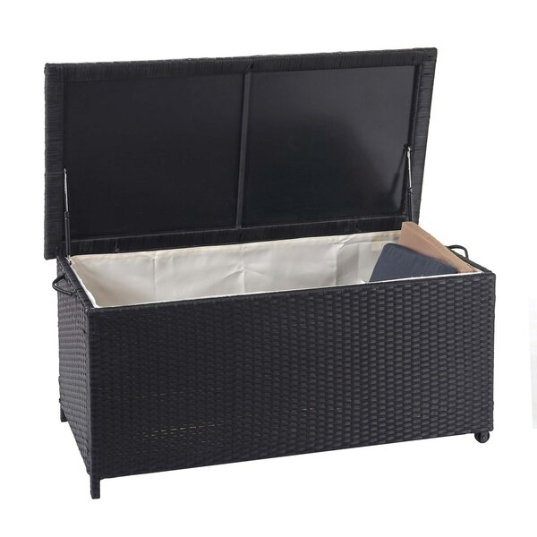 Bild 1 von Poly-Rattan Kissenbox MCW-D88, Gartentruhe Auflagenbox Truhe ~ Premium schwarz, 51x115x59cm 250l