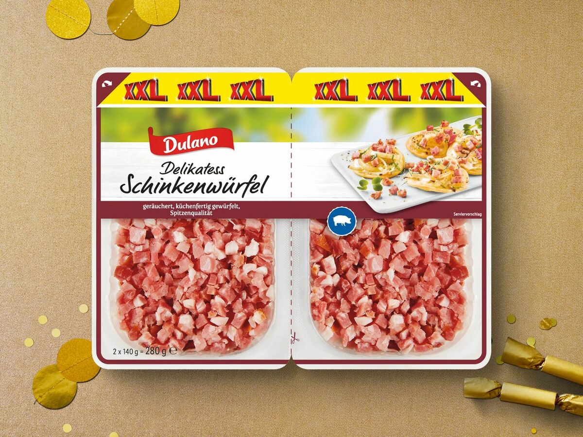 Bild 1 von Dulano Delikatess Schinkenwürfel XXL, 
         2x 140 g