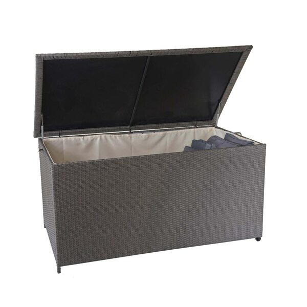 Bild 1 von Poly-Rattan Kissenbox MCW-D88, Gartentruhe Auflagenbox Truhe ~ Premium grau, 80x160x94cm 950l