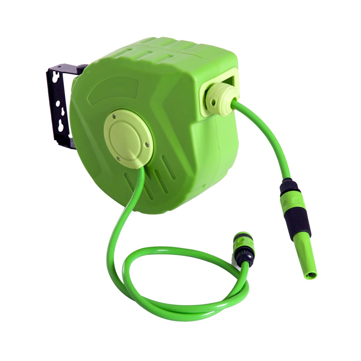 Bild 1 von DURHAND Schlauchtrommel schwenkbar grün 33 x 16 x 28,5 cm (LxBxH)   Schlauchaufroller Wasserschlauchtrommel Aufroller