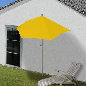 Sonnenschirm halbrund Lorca, Halbschirm Balkonschirm, UV 50+ Polyester/Alu 3kg ~ 300cm gelb ohne Ständer