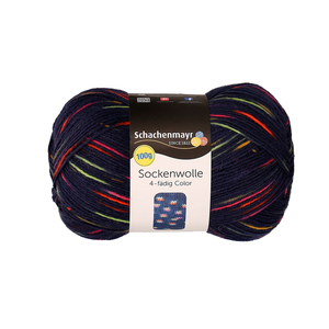 Schachenmayr Sockenwolle "Color" in Dunkel mit Akzenten 100 g