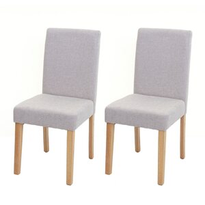 2er-Set Esszimmerstuhl Stuhl Küchenstuhl Littau ~ Textil, creme-beige, helle Beine