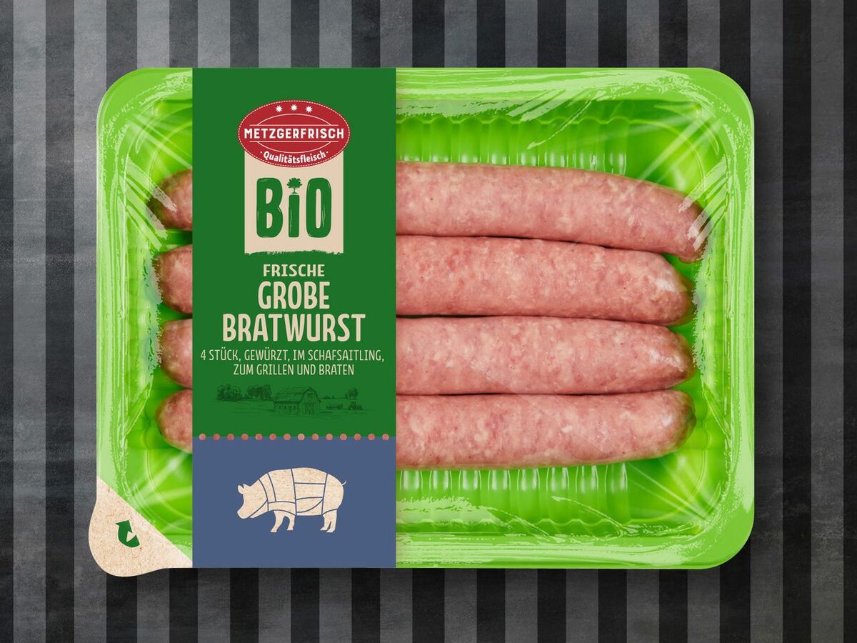 Bild 1 von Metzerfrisch Frische Grobe Bio Bratwurst, 
         240 g