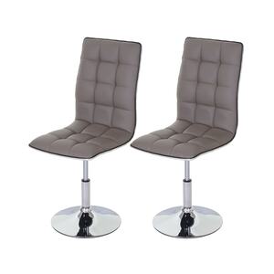 2er-Set Esszimmerstuhl MCW-C41, Stuhl Küchenstuhl, Kunstleder ~ taupe-grau