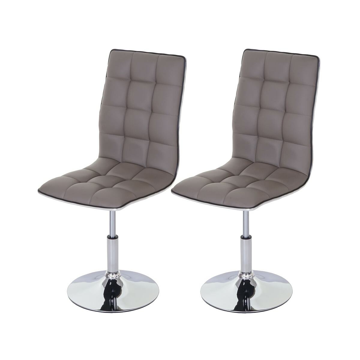 Bild 1 von 2er-Set Esszimmerstuhl MCW-C41, Stuhl Küchenstuhl, Kunstleder ~ taupe-grau