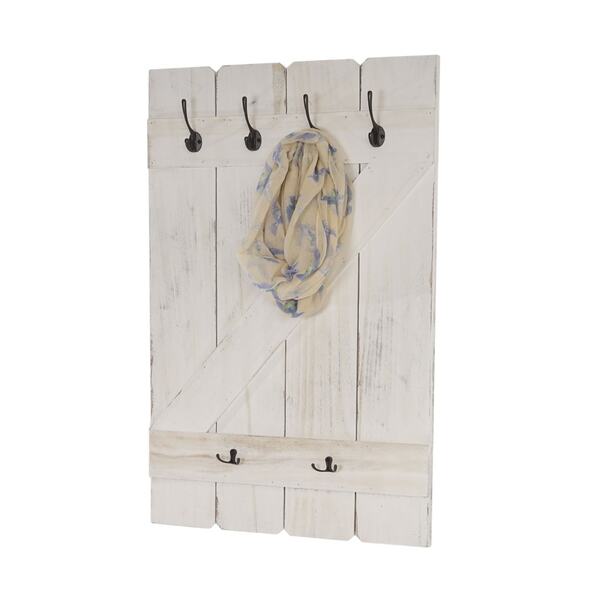 Bild 1 von Wandgarderobe MCW-D13, Garderobe Garderobenpaneel, 6 Haken 91x60cm ~ shabby-weiß