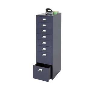 Rollcontainer Preston T851, Schubladenschrank Stahlschrank, 110x28x41cm 8 Schubladen ~ dunkelgrau