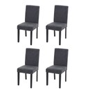 Bild 1 von 4er-Set Esszimmerstuhl Stuhl Küchenstuhl Littau ~ Textil, anthrazitgrau, dunkle Beine