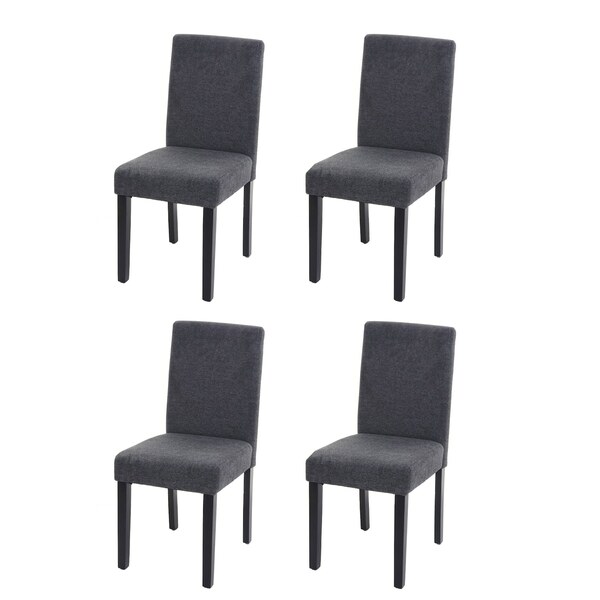 Bild 1 von 4er-Set Esszimmerstuhl Stuhl Küchenstuhl Littau ~ Textil, anthrazitgrau, dunkle Beine