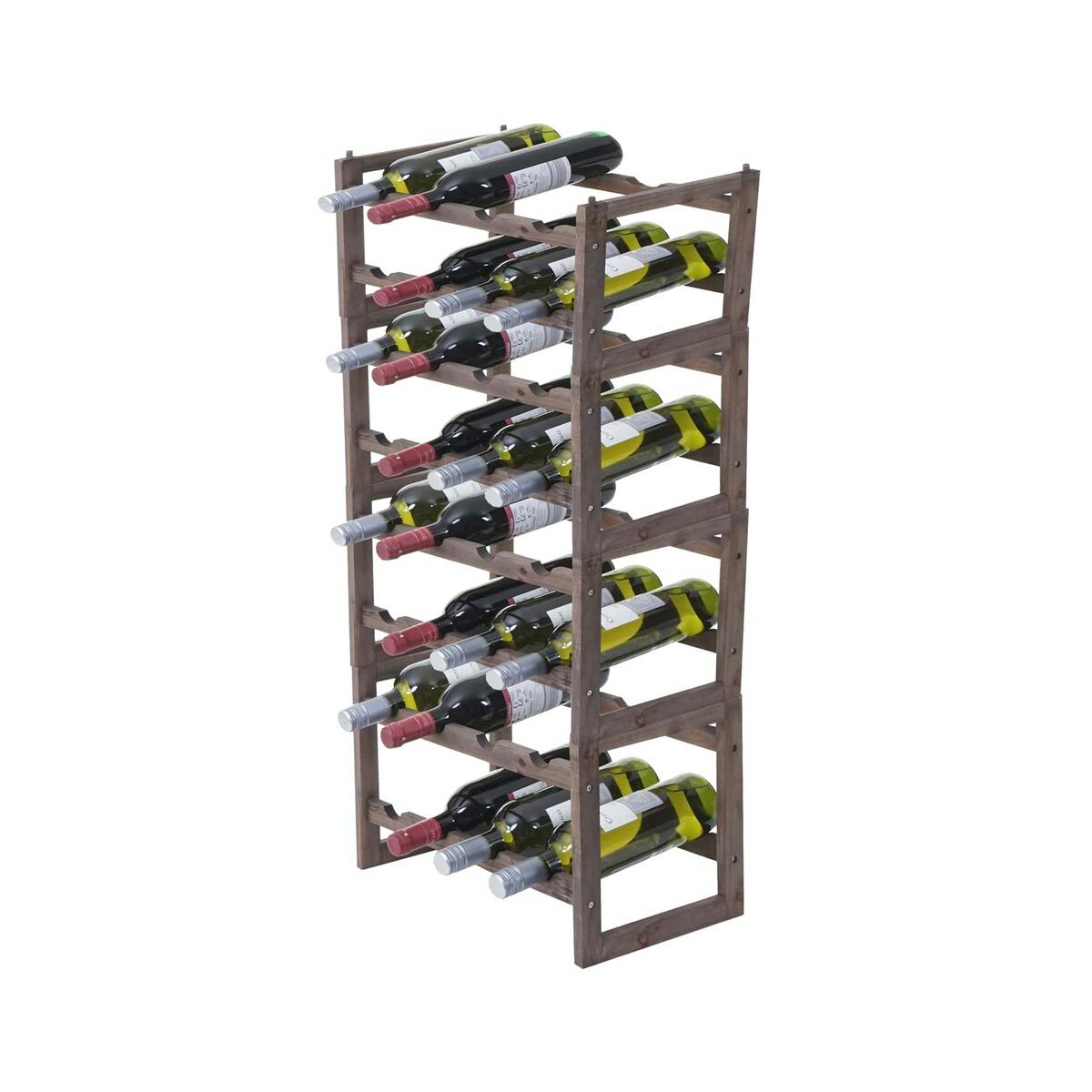 Bild 1 von Weinregal MCW-B58, Flaschenregal Weinständer Weinhalter, Tanne 2 Böden ~ 4 Stück