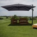 Bild 1 von Gastronomie-Ampelschirm MCW-A96, 3,5x3,5m (Ø4,95m) Polyester/Alu 25kg ~ anthrazit ohne Ständer, drehbar