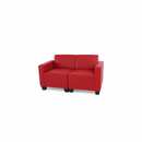 Bild 1 von Modular 2-Sitzer Sofa Couch Moncalieri, Kunstleder ~ rot