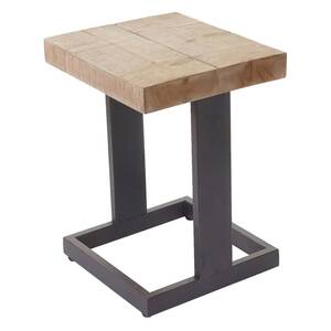 Sitzhocker MCW-A15, Hocker Fußhocker Holzhocker, Tanne Holz rustikal massiv MVG-zertifiziert 48x36x32cm