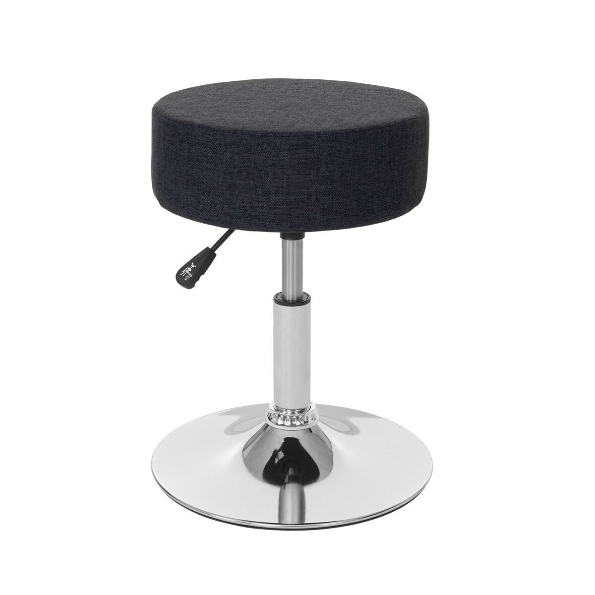 Bild 1 von Hocker MCW-C22, Sitzhocker Schminkhocker, höhenverstellbar Ø 35cm ~ Textil, dunkelgrau