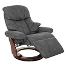Bild 1 von MCA Relaxsessel Windsor 2, Fernsehsessel Sessel, Stoff/Textil 150kg belastbar ~ dunkelgrau, Walnuss-Optik