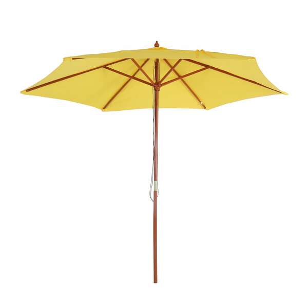 Bild 1 von Sonnenschirm Lissabon, Gartenschirm Marktschirm, Ø 3m Polyester/Holz ~ gelb