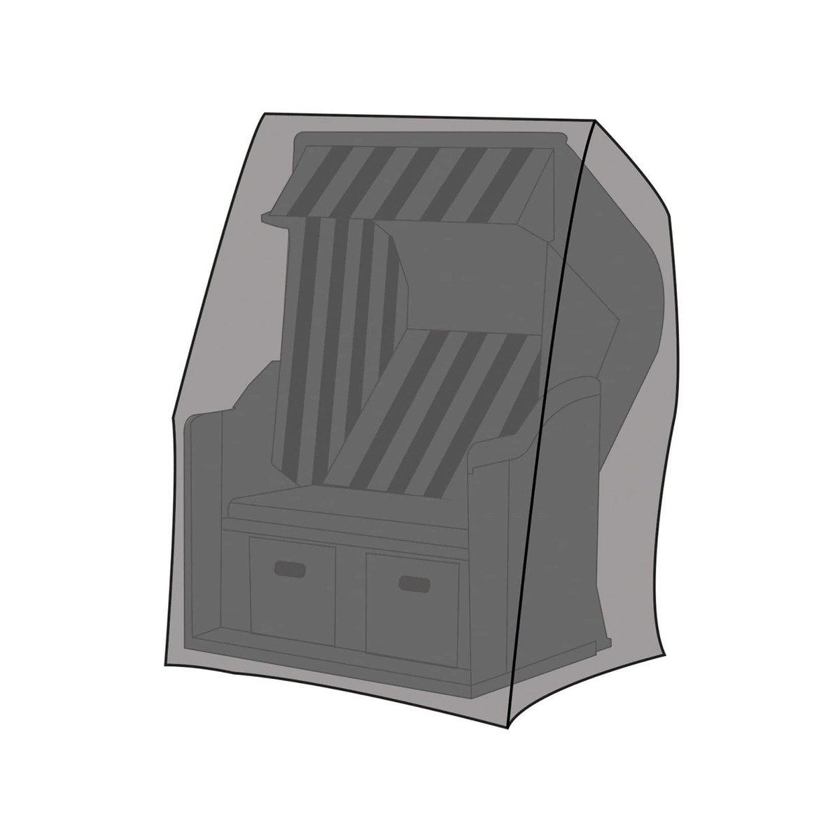 Bild 1 von LEX Schutzhülle für Strandkörbe, 130 x 100 x 170/134 cm, Tragetasche